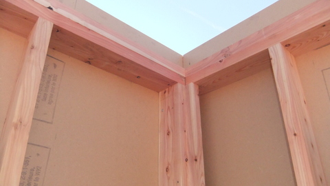 montant et lisses en mélèze raboté