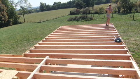 solives mélèze séché raboté